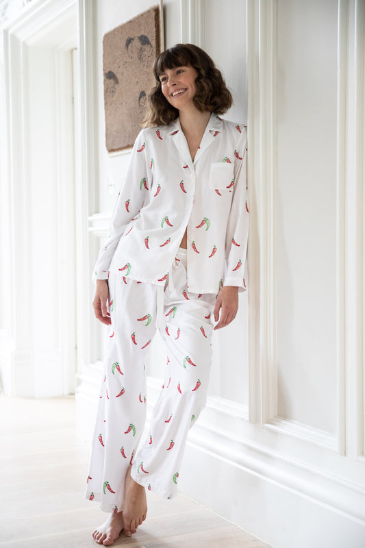 Long Pyjama Set - Basque Chilli