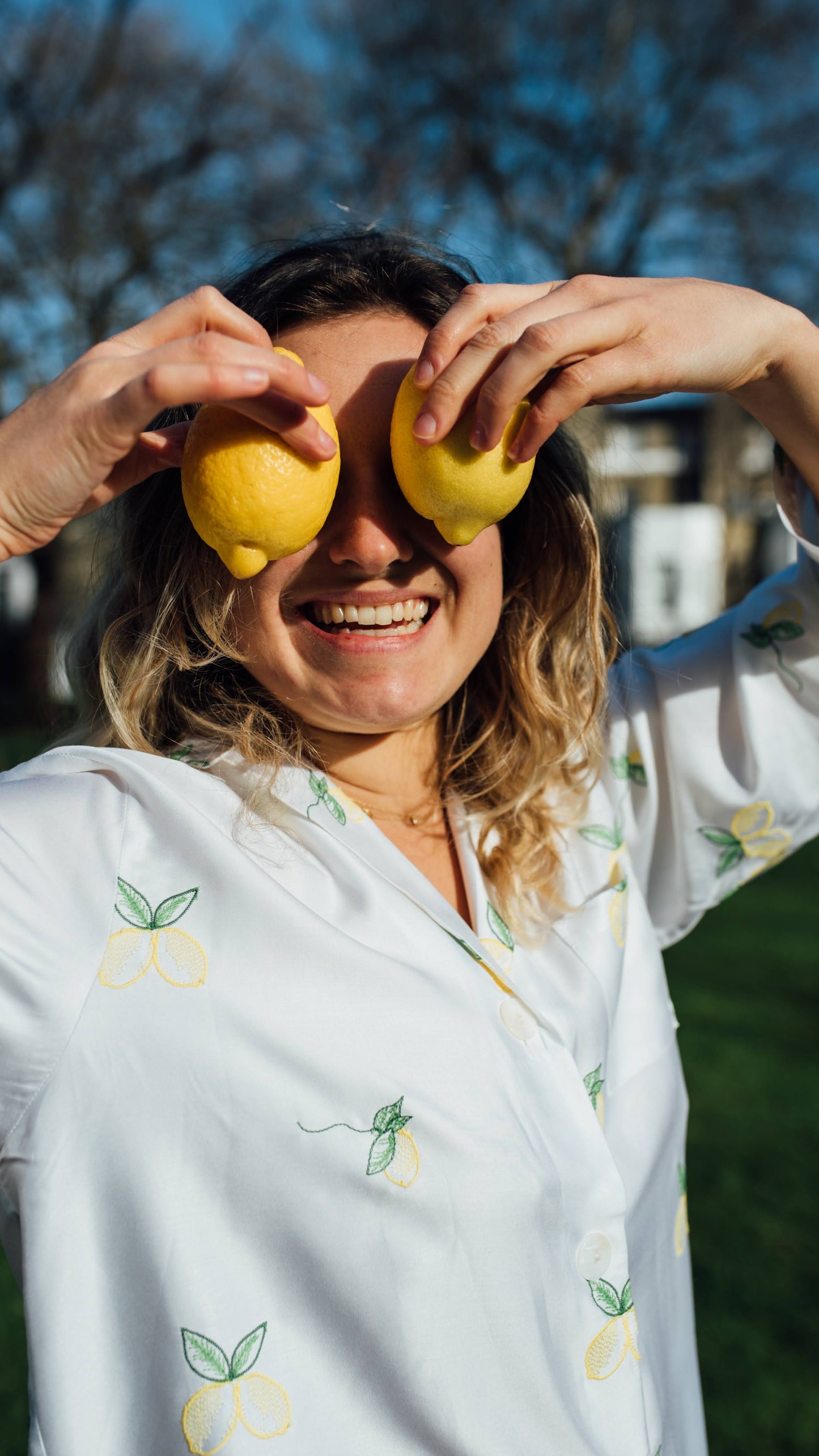 Long Pyjama Set - Amalfi Lemons