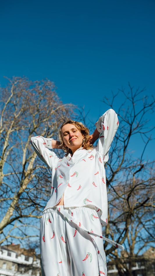 Long Pyjama Set - Basque Chilli