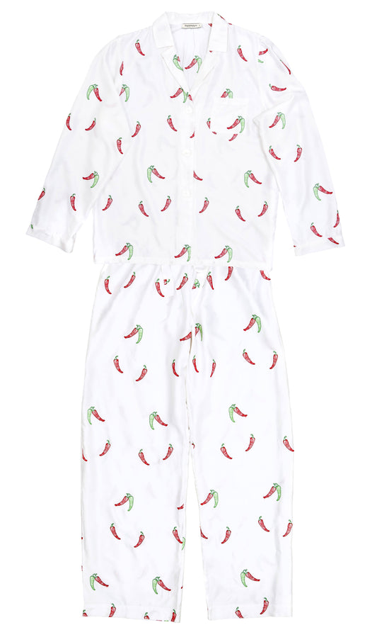 Long Pyjama Set - Basque Chilli